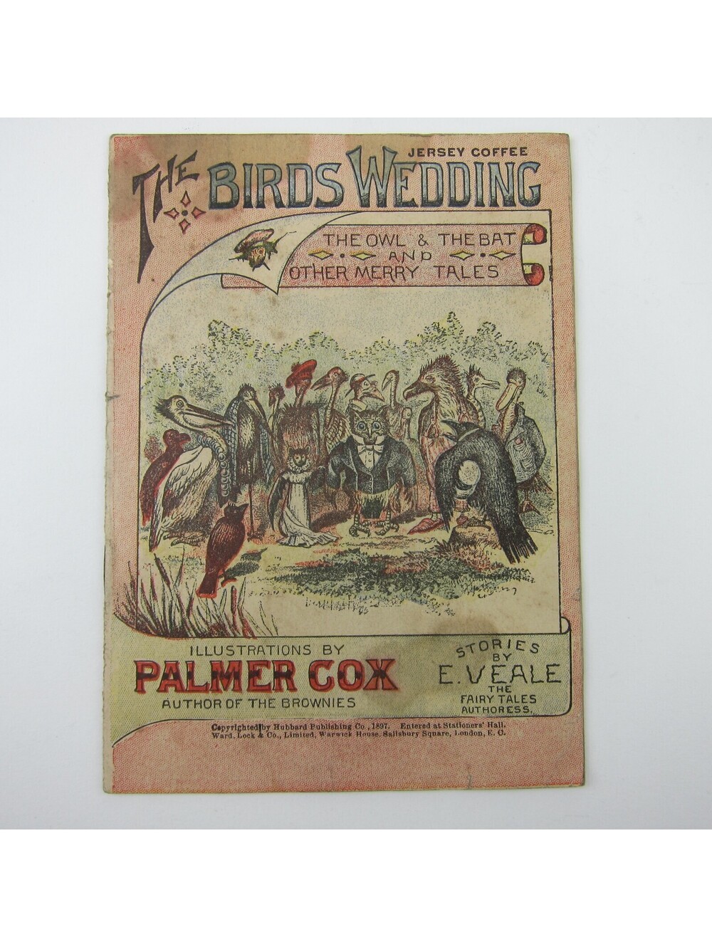 Jersey Coffee Childrens Booklet Birds Wedding Illustrate Palmer Cox Antique 1897
